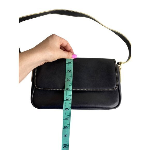 Y2K Liz Claiborne Black Mini‎ Shoulder Bag With Contrast Stitching - Picture 10 of 10